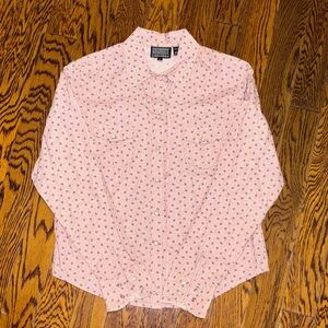 Rough Rider by Circle T  Pink/ blue Pearl Snap Shirt Girls Size: Medium